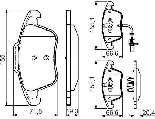 Bosch Brake Pad Front 2pcs for Audi A4 / A5