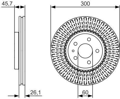 Bosch Brake Discs Front 2pcs for Opel Mokka
