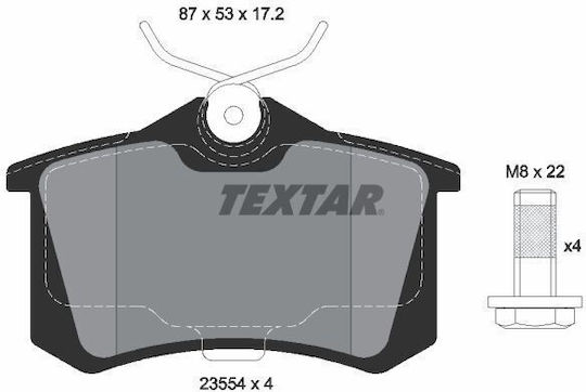 Textar Σετ Τακάκια Πίσω 4τμχ για Audi A1 Citroen DS Honda City
