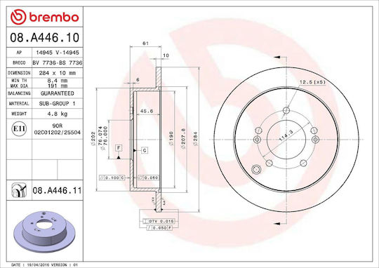 Hyundai Santa Fé I Sm Brembo Brake Disc 08a44611