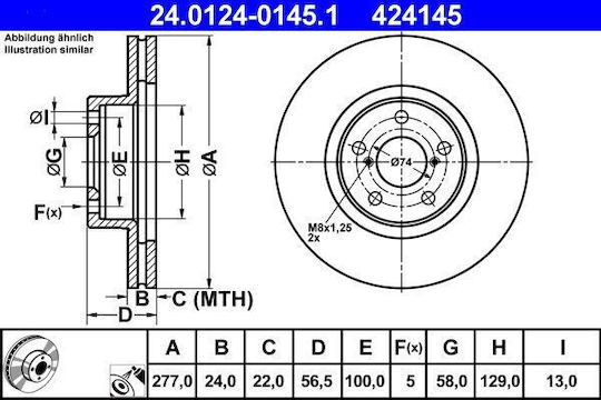 Disc de frână Subaru Forester SF ATE 24012401451