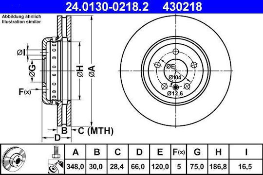 Bmw 5 F10 F18 Ate 24013002182 Bremsscheibe