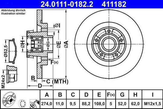 Disc de frână Mercedes-benz Citan Combi 415 Ate 24011101822