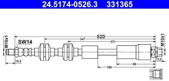Furtun de frână Bmw 1 E81 Ate 24517405263
