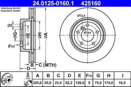 Bmw X3 E83 Ate 24012501601 Bremsscheibe