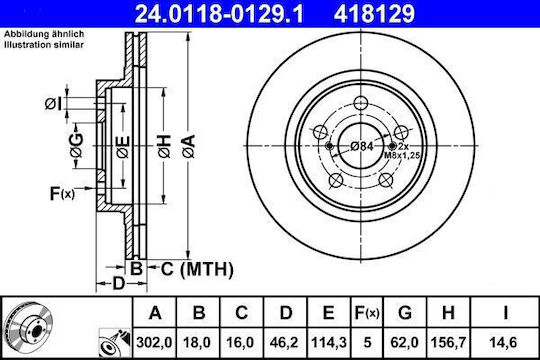 Toyota Rav 4 I Sxa1 Ate Brake Disc 24011801291