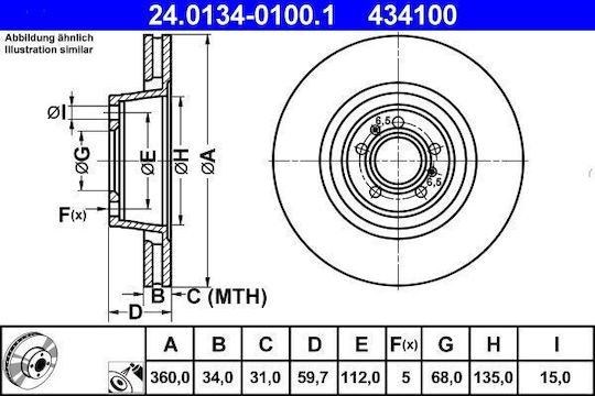 Brake Disc Audi A8 4e Ate 24013401001