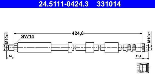 Furtun de frână Citroen Berlingo B9 Ate 24511104243