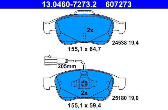 Alfa Romeo Giulietta 940 Brake Pads Ate 13046072732