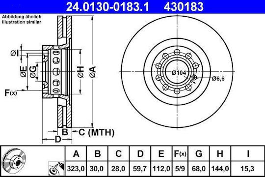 Дискови спирачки Audi A6 4a C4 Ate 24013001831