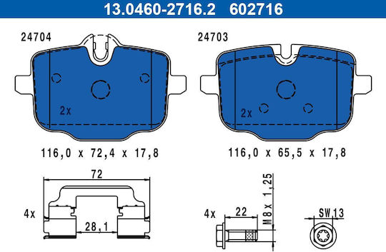 Bmw 5 F10 F18 Ate Brake Pads 13046027162