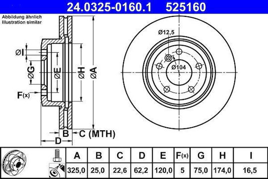 Bmw X3 E83 Brake Disc Ate 24032501601