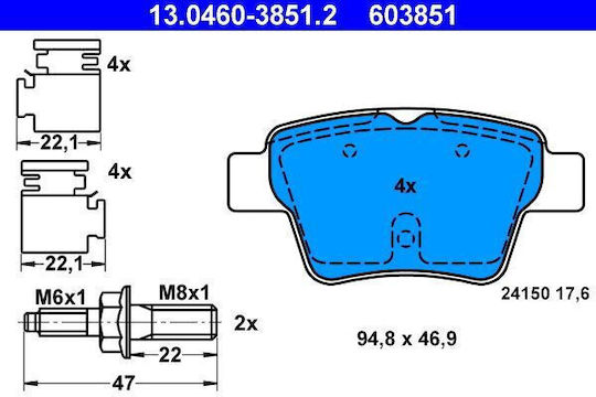 Brake Pads Peugeot 207 Wa Wc Ate 13046038512