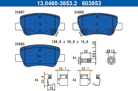 Brake Pads Toyota Avensis Combi Zrt27 Adt27 Ate 13046038532