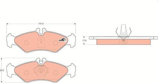 Trw Rear Brake Pads Mercedes Volkswagen Gdb1262