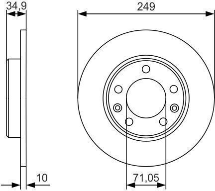 Bosch Brake Discs Rear 2pcs for Peugeot 308
