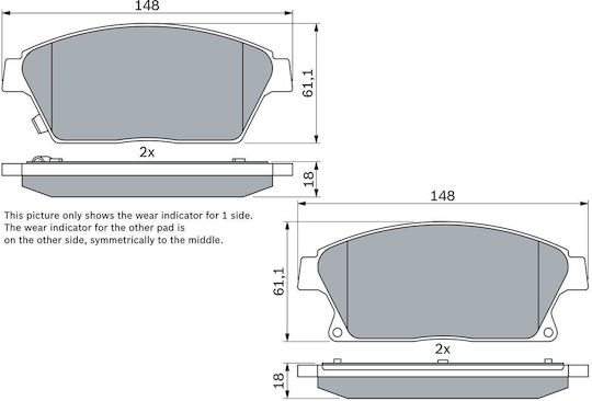 Bosch Brake Pad Front 4pcs for Chevrolet Cruze Opel Ampera