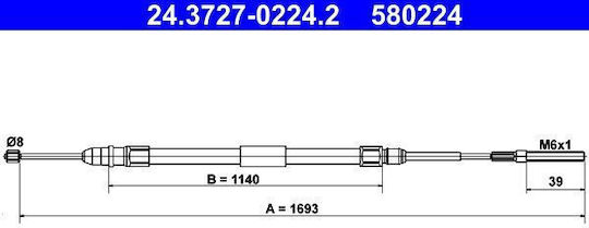 Cablu de frână de mână Bmw 3 E46 Ate 24372702242