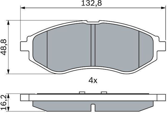 Bosch Brake Pad Front 4pcs for Chevrolet Aveo / Kalos Daewoo Kalos
