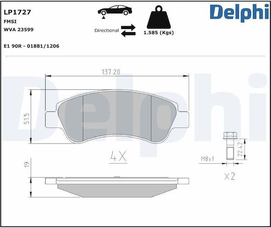 Delphi Σετ Τακάκια