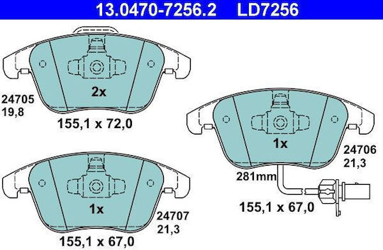 Brake Pads Audi A4 8k2 B8 Ate 13047072562