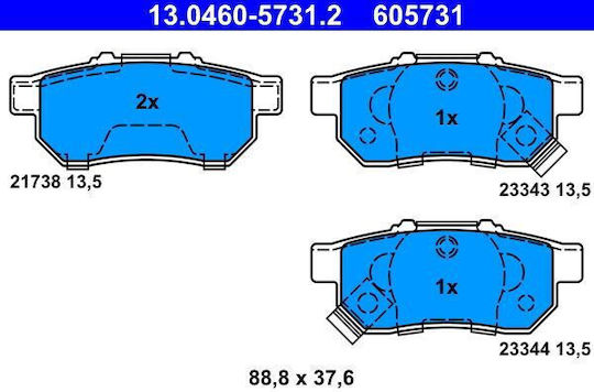Placute de frana Honda Civic Vi Hatchback Ej Ek Ate 13046057312