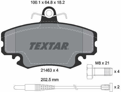 Textar Brake Pad Front 4pcs for Dacia Logan Peugeot 205