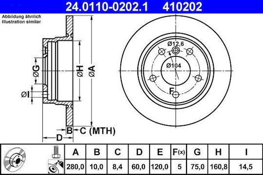 Bmw 3 E36 Brake Disc Ate 24011002021