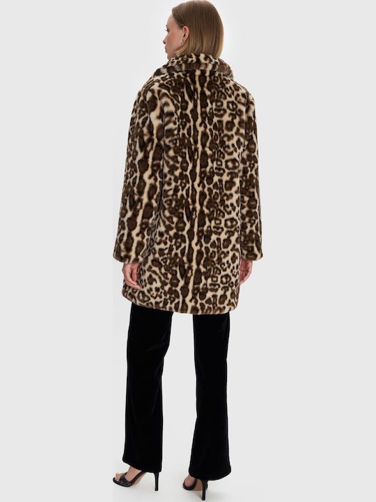 Frauen Pelz Brown, Leopard