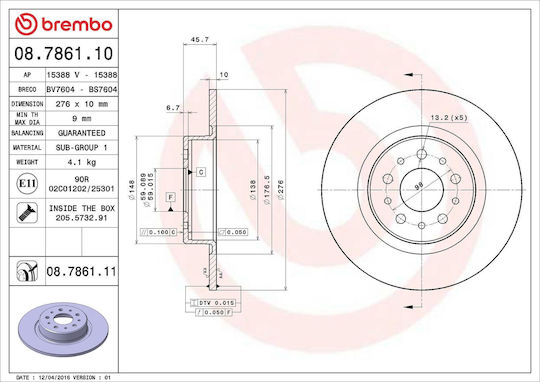 Alfa Romeo 156 Sportwagon 932 Brake Disc Brembo 08786111