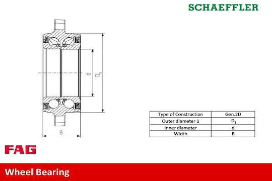 Wheel Bearing Set Audi A4 8k2 B8 Fag 713 6109 00