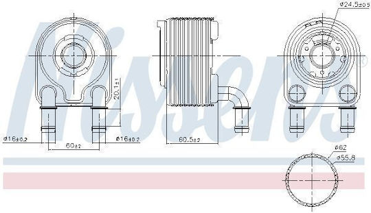 Oil Cooler Renault Megane III 1.4 TCe-nissens-ns91249