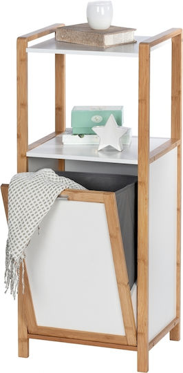 Wenko Boden Badezimmerregal Bamboo Weiß