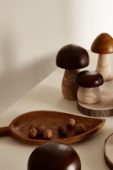 Decorative Wooden Brown Mushroom 0186402