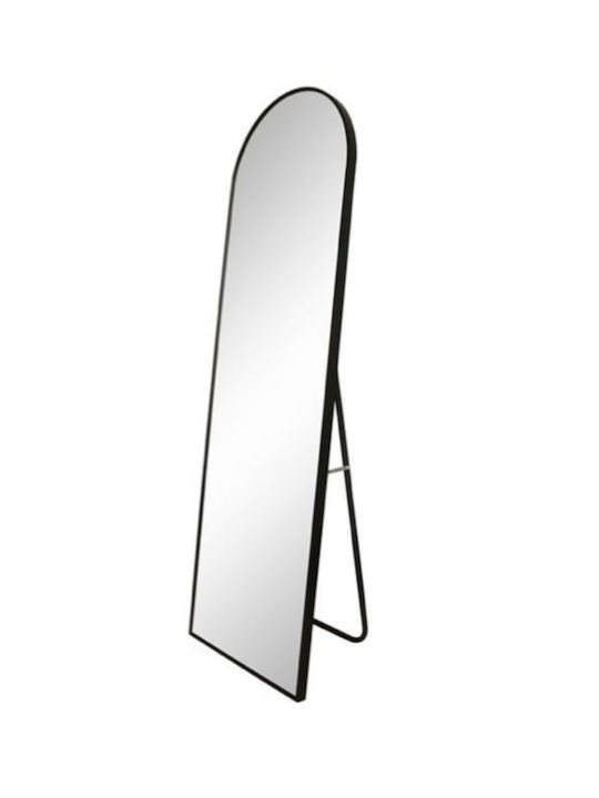 Arched Floor Mirror with Black Aluminum Frame 148x45cm