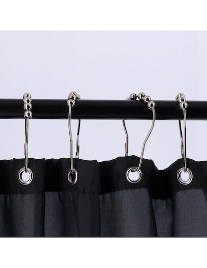 Bathroom Curtain Rings Stainless Steel Set of 12