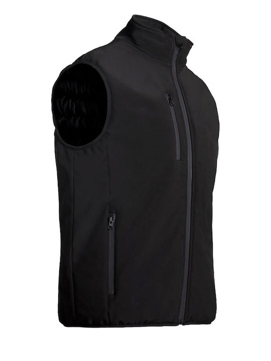Stenso Waterproof Softshell Men's Safety Vest Black