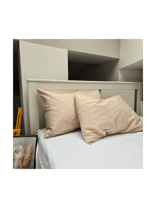 Kotonia Home Set Față de Pernă cu plic de acoperire Bej 50x80cm.