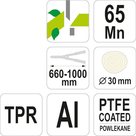 Flo 99114 Foarfecă de Crengi 66cm pentru Crengi de până la 30mm