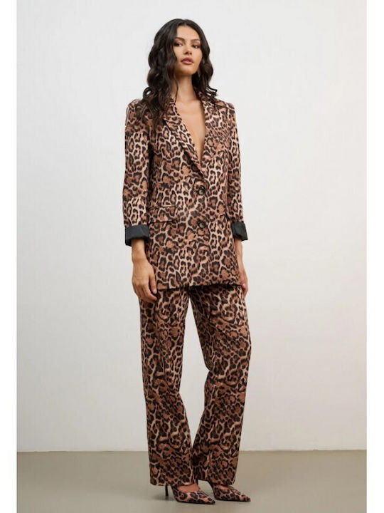Femei Leopard Set cu Pantaloni Leopard
