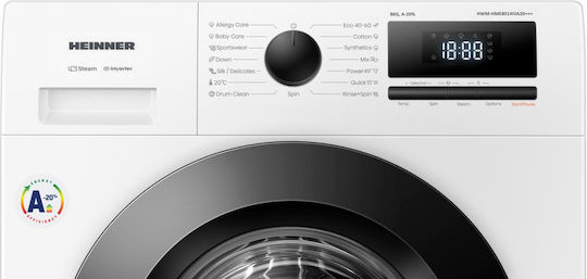 Heinner Пералня 8кг 1400 Оборота HWM-HME8014IVA20+++