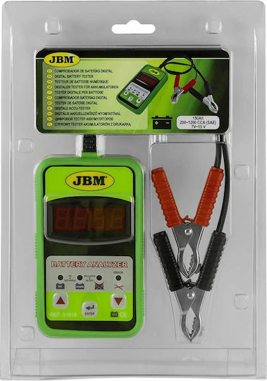 JBM 51816 Digital Test de baterie cu cleme de crocodil