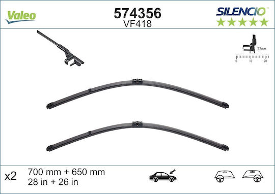 Valeo Silencio X.trm Front Set Car Wiper Blades 700mm Passenger Wiper Length