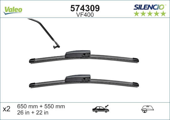 Valeo Silencio X.trm Set Front Car Wiper Blades 650mm Passenger Wiper Length 550mm