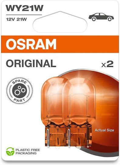 Osram Lamps Car T20 / WY21W / W3x16d Halogen Orange 12V 21W 2pcs