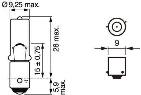 Set 2 Autolampen 12V H6W 6W Reines Licht Blister Bosch