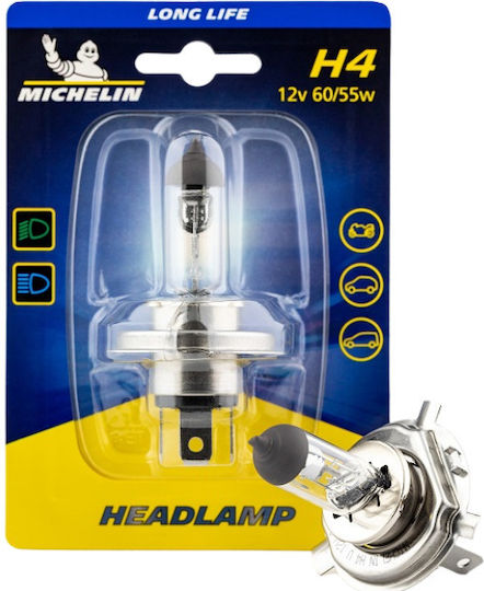 Michelin Lamps Car Long Life H4 Halogen 12V 1pcs