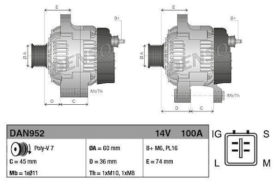 Alternator Toyota Avensis Verso Clm2 Acm2 Denso Dan952