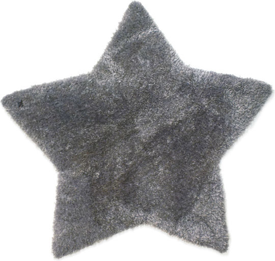 Star Детско килимче Звезди Сив 100x100см