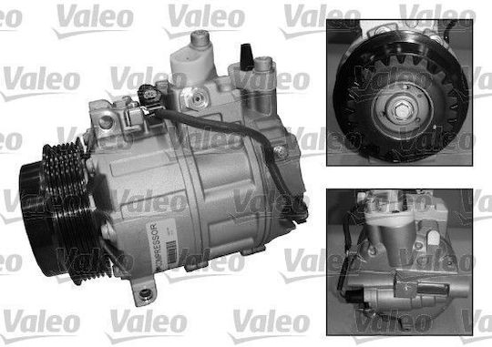 Valeo Air Conditioning Compressor Mercedes C Class 204 2007> Dcs 12v R134a Pulley 114.4mm Pag Oil 46 190ml 6 Grooves